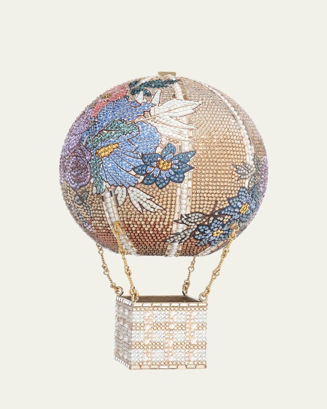 Floral Flight Hot Air Balloon Crystal Minaudiere